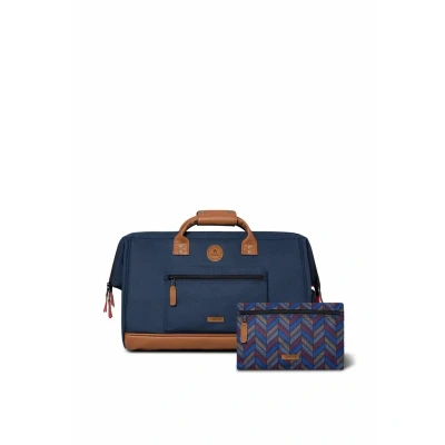 Abbildung von CABAIA Reisetasche Duffle Adventurer Chicago 40L Handgepäck 45x30x29 cm Wasserabweisend &amp; Vegan 2 Taschen Schuhfach Weekender Sporttasche für Damen Herren Blau