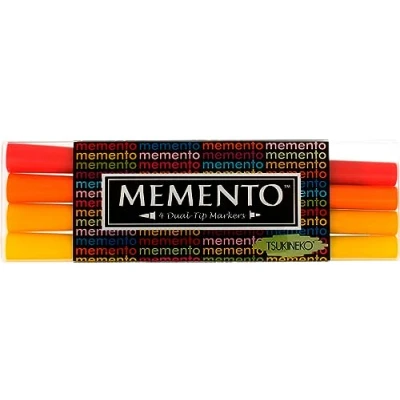 Abbildung von Tsukineko Set 4 Filzstifte Memento Flammfarben 0,2 mm ca.