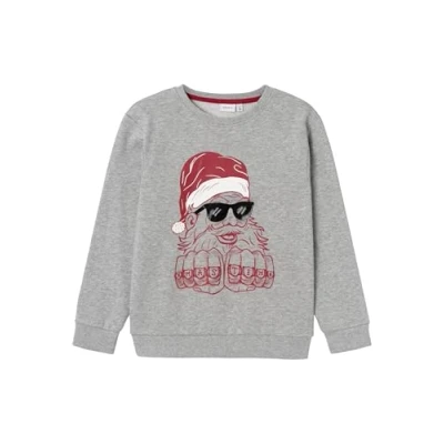 Abbildung von Name it Weihnachts Sweatshirt für Kinder, Größe: 134/140, Grey melange