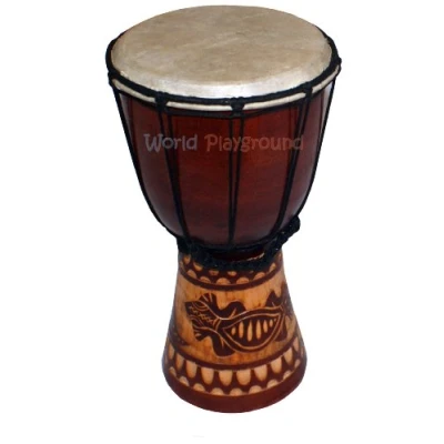 Abbildung von Geschnitzte Djembe Trommel West Afrikanische Bongo Trommel, 30 cm hoch