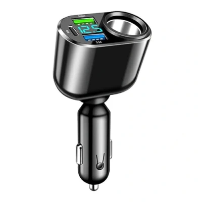 Abbildung von Auto Ladegerät Zigarettenanzünder Verteiler Adapter Splitter, 90W Autoladegerät Zigarettenanzünder, 66W USB Superschnelles Aufladen &amp; PD 30W KFZ mit LED Voltmeter