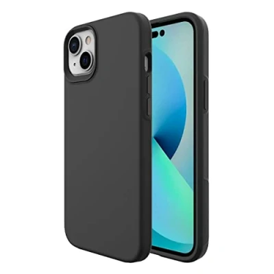 Abbildung von JT Berlin BackCase Pankow Safe Silikon Hülle kompatibel mit Apple iPhone 14 [Fallschutz nach US Militärstandard, Wireless Charging (Qi) kompatibel, Kamera und Displayschutz] schwarz