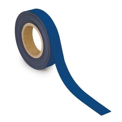 Abbildung von MAUL Kennzeichnungsband 30mm x 1mm Beschriftbares Band mit magnetischer Rückseite Vielseitig anwendbar in Büro, Werkstatt, Lager und Küche Individuell zuschneidbar 10m Länge Blau