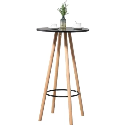 Abbildung von CLP Stehtisch Livia Rund I Bartisch Bistrotisch Aus Holz, Farbe:Natur/schwarz