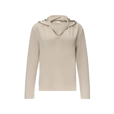 Abbildung von s.Oliver BLACK LABEL Kapuzenshirt aus Sweat mit Satin Details beige 34