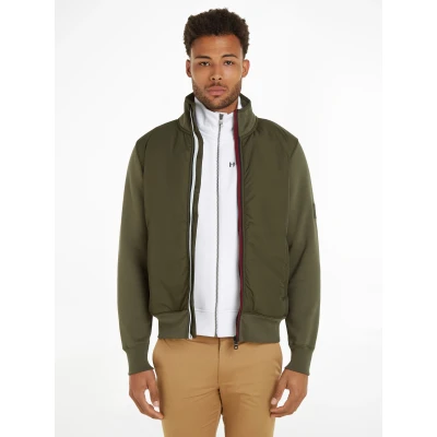 Abbildung von Tommy Hilfiger Clean MIX Media Stand Collar Übergangsjacke, Herren, Größe: Small, Army green