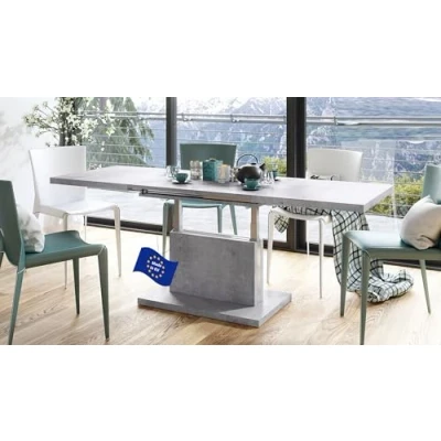 Abbildung von Mazzoni Couchtisch Aston Beton Betonoptik stufenlos höhenverstellbar ausziehbar 120 200cm