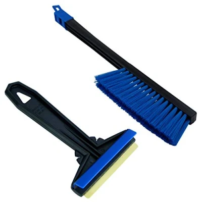 Abbildung von Set Murska Eiskratzer Messing Scheibenkratzer Auto + Schneebesen Besen Winter Schneefeger Schneebürste Schnee Bürste Feger Finnland (Set L&amp;P A054 A059 Schwarz Blau)