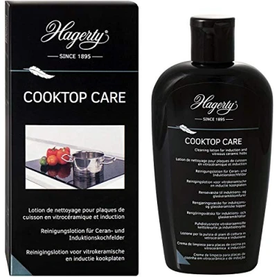 Abbildung von HAGERTY Cooktop Care Kochfeldreiniger Effektive Pflege Lotion für Glaskeramik und Induktionskochfelder, Kräftiger Ceranfeldreiniger mit Diatomeenerde, Herd Reiniger Schutzwirkung, 250 ml