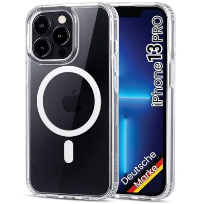 Abbildung von JProtect Magnetische Handyhülle für iPhone 13 Pro MagSafe Hülle/iPhone Hülle Transparent/Case Apple Magnet/Hülle Magnetisch