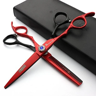 Abbildung von 6 Zoll linke Hand Friseur, Japan professionelle Haar Schere, Friseurschere, Friseur dünnen mehrfarbige optionale (6 Zoll, 2 Stück C)