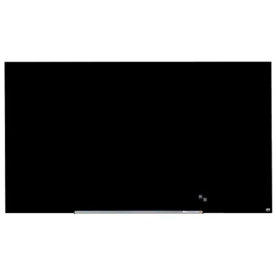 Abbildung von Nobo Glas Magnet Whiteboard mit herausnehmbarem Stiftehalter, 1900 x 1000 mm, InvisaMount Befestigungssystem, Impression Pro, Schwarz, 1905182