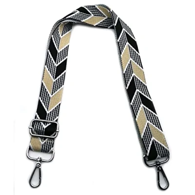 Abbildung von Taschengurte zum Wechseln Schwarz Khaki, Verstellbarer Schultergurt für Taschen, Taschengurt Breit Schulterriemen mit Karabiner Silber 3.8cm, Umhängegurt Tragegurt Damen #3