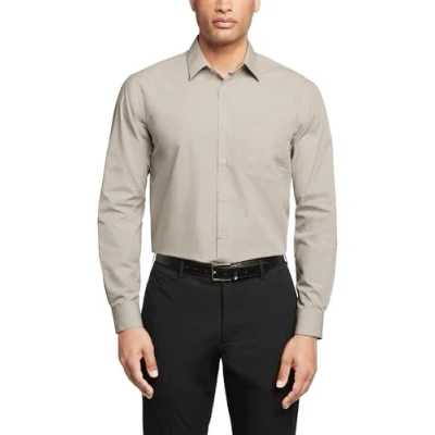 Abbildung von Van Heusen Herren Regular Fit Popeline Solid Klassisches Hemd, Stein, 39 cm Hals 91 94 Ärmel