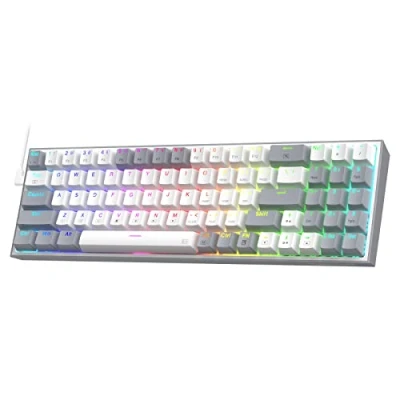 Abbildung von Redragon K628 Pollux 75% Kabelgebundene RGB Gaming Tastatur, 78 Tasten, Hot swap fähige Kompakte Mechanische Tastatur mit 100% sockel, Free mod Plate Mounted PCB, Rote Switches