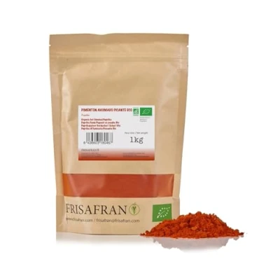 Abbildung von FRISAFRAN Spanischer würzig geräuchertes Paprikapulver 1kg Bio Paprika Rosenscharf geräuchert pulver gemahlenes Scharf ohne Zusatzstoffe