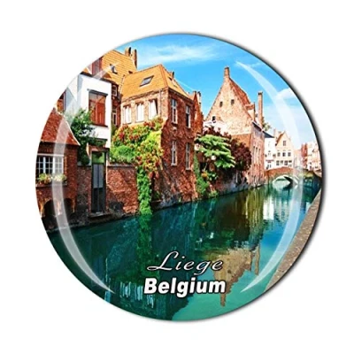 Abbildung von 3D Liege Belgien Kühlschrankmagnet Souvenir Kristallglas Magnet Tourist Reise Sammlung Geschenk Magnetaufkleber Home Küche Dekoration