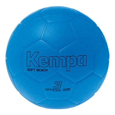 Abbildung von Kempa Soft Beach Handball geeignet für den Einsatz auf Sand griffige Balloberfläche geringe Verletzungsgefahr Fluo blau