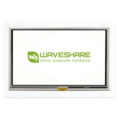 Abbildung von Waveshare 5 Inch Display for Raspberry Pi 4 Resistive Touchscreen 800x480 High Resolution HDMI LCD with Bicolor Bracket Case Mini Portable Monitor Compatible All Drivers provided