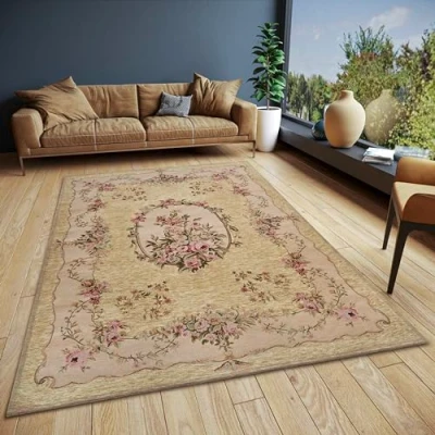 Abbildung von Hanse Home Asmaa Design Teppich Orientalisch Flachgewebe Vintage Blumen Muster, Anti Rutsch Unterseite, hochwertig gewebt für Wohnzimmer, Schlafzimmer, Esszimmer, Flur Beige Creme, 75x150cm