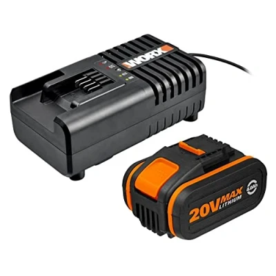 Abbildung von WORX 20V/2Ah,mit 2A Ladegerät PowerShare Akku Set 4000 mAh (2 St), für alle 20/40/80V Geräte