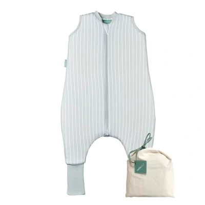 Abbildung von molis&amp;co Baby Schlafsack mit Füßen und Socke Ideal für Frühling Herbst Babyschlafsack Beinen 1 tog 100% Baumwolle (Oeko TEX 100), Premium Qualität Dawn Stripes (60 cm)