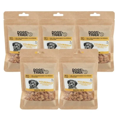 Abbildung von Adult, Junior Hunde Snacks, Wunderkind, Leckerlies, 100% gefriergetrocknetes Hühnchenbrustfilet, 5x 70g