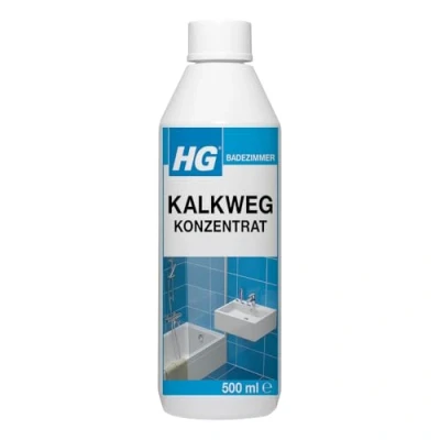 Abbildung von HG Kalkweg Konzentrat 500 ml, Kalkreiniger für das Badezimmer, entfernt Flecken und Ablagerungen von Duschköpfen, Wasserhähnen, Badewannen Ablagen (500 ml) 100050105