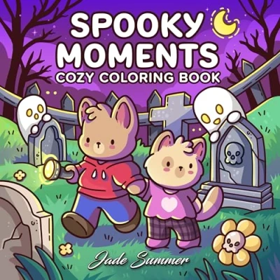 Abbildung von Spooky Moments: Cute Coloring Book for Adults and Teens with Adorable Characters Creepy Scenes Relaxation (Comfy Cozy Books)