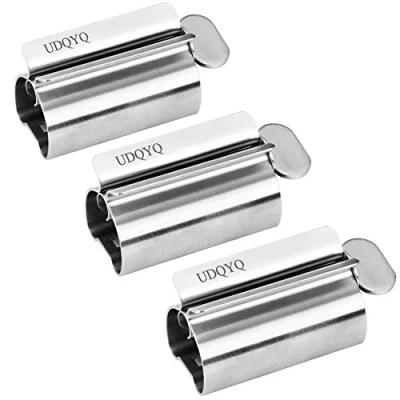 Abbildung von UDQYQ Tubenquetscher Tubenpresse,3 er Pack Zahnpasta Squeezer Edelstahl Sparen total Squeeze Out leere Rohre, Sitzhalter mit Standfunktion. (Gloss Finish Silver)