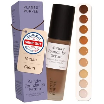 Abbildung von Wonder Foundation Serum Make Up sanfte Deckkraft Alle Hauttyp Mit Hyaluronsäure + Squalan Regenerierende Wirkung Getöntes Gesichtsserum langanhaltender Glow Plants Are Purple Mahogany