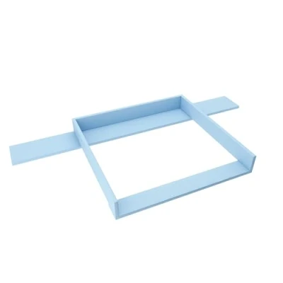 Abbildung von regalik Wickelaufsatz mit Platte für Hemnes von IKEA, Wickeltischaufsatz 50x160 cm Kommoden, Abnehmbar Wickelkommode aufsatz, Gerade Frontplatten, Blau, 1 mm ABS Material