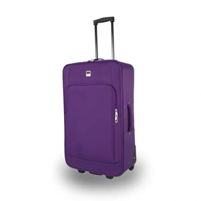 Abbildung von SIGN Stoffkoffer Trolley Reisekoffer Inline Rollen (Handgepäck Mittel Groß Sehr Groß) (Lila, Großer Koffer (71cm))