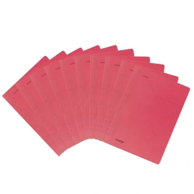 Abbildung von Original Falken 100er Pack Recycling Schnellhefter DIN A4 rot. Made in Germany Blauer Engel Hefter Papphefter Kartonschnellhefter Schulhefter Pappordner Mappe Schulordner ideal für Schule und Uni