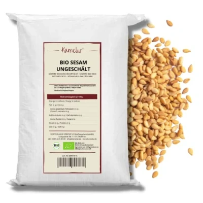 Abbildung von Kamelur Bio Sesam Ungeschält (25kg) Sesamsamen Nicht Geröstet Und Ohne Zusätze
