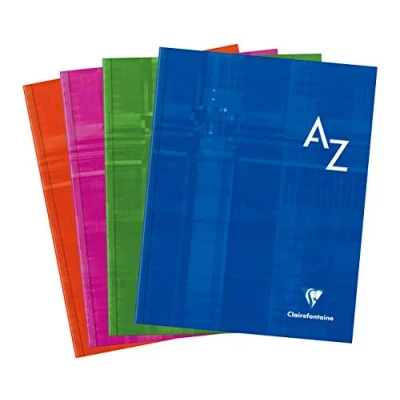 Abbildung von Clairefontaine 9849C Packung mit 5 Vokabelheftem / Adressbuch geleimt, Hardcover, 17x22 cm, 96 Blatt, kariert, 90g, farbig sortiert, 1 Pack