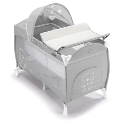 Abbildung von CAM Il Mondo del Bambino Art.L113/T247 Reisebettchen Daily Plus perfekt von 0 bis 36 Monate Teddy GRAU