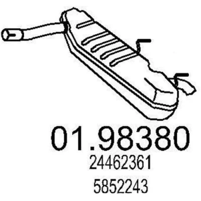 Abbildung von MTS 01.98380 Endschalldämpfer 870 OPEL: Vectra C Caravan, Signum CC