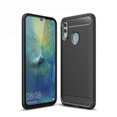 Abbildung von betterfon Carbon TPU Silikon Handy Tasche Hybrid Case Schutz Hülle Panzer Cover Bumper für Huawei P Smart 2019 Schwarz