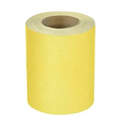 Abbildung von Mirka Yellow Schleifpapier (93 mm x 5 m), Schleifblätter mit P40 Körnung, zum Schleifen von Holz, Farbe, Spachtel und Kunststoff, für Handschliff oder Schwingschleifer Spannsystem, 1 Rolle