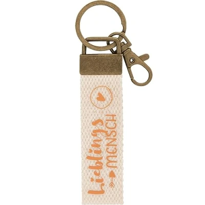 Abbildung von GRUSS &amp; CO Schlüsselanhänger Canvas Motiv Mensch Anhänger aus hellem mit Lieblingsmensch, Karabiner 48408