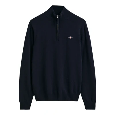 Abbildung von GANT Casual Halfzip Strickpullover, Herren, Größe: Small, Evening blue