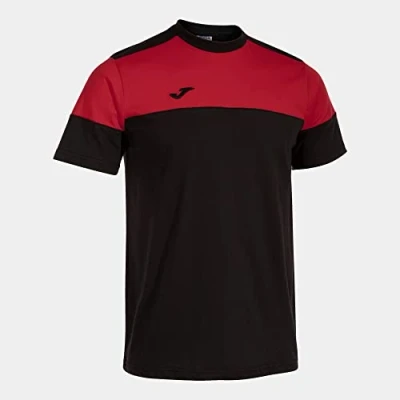 Abbildung von Joma Kurzarmshirt Mann Crew V schwarz rot