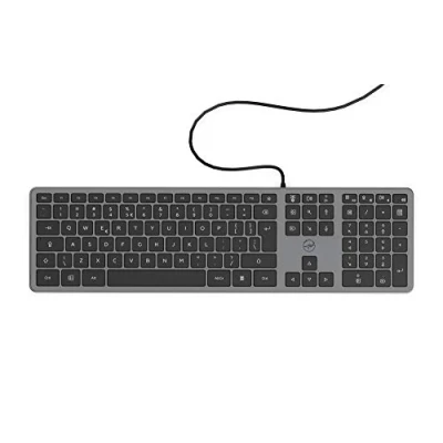 Abbildung von Mobility Lab ML302843 Ultraflache PC Tastatur, Elegantes und ultradünnes Design QWERTY US International Kabelgebunden Space Grey 450 x 130 28 mm