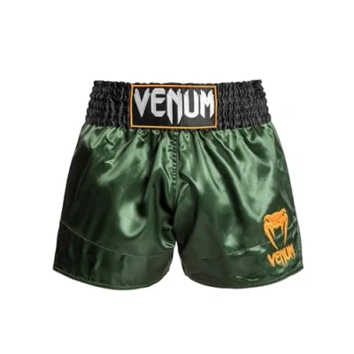 Abbildung von Venum Classic MUAY THAI Short kurze Sporthose, Herren, Größe: Small, Green/black/gold