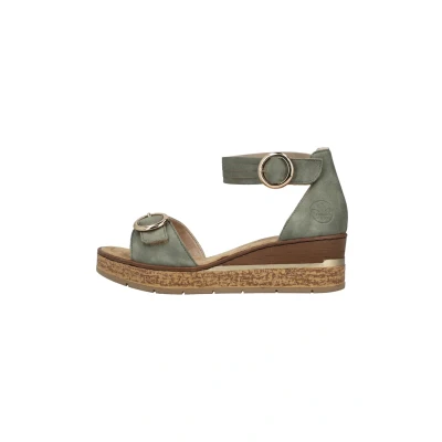 Abbildung von Rieker Plateausandalette, Damen, Größe: 36, Grün Schuhe