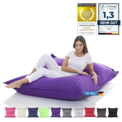 Abbildung von LazyBag Sitzsack Indoor XXL Riesensitzsack (Sitzkissen Bean Bag, Baumwolle Bezug), 180 x 140 cm