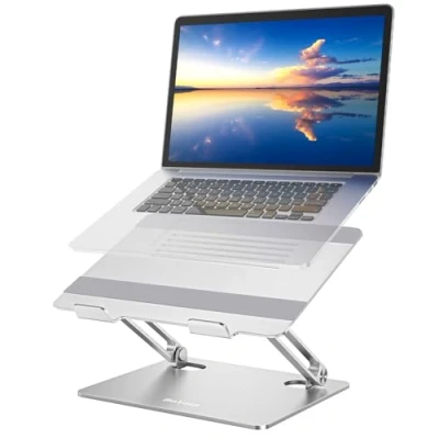 Abbildung von BoYata Laptopständer, Multi Angle Laptop Ständer mit Heat Vent, Verstellbarer Notebook Kompatibel für Laptops (10 15 Zoll) einschließlich MacBook Pro/Air, Dell, HP, Samsung (Silber)