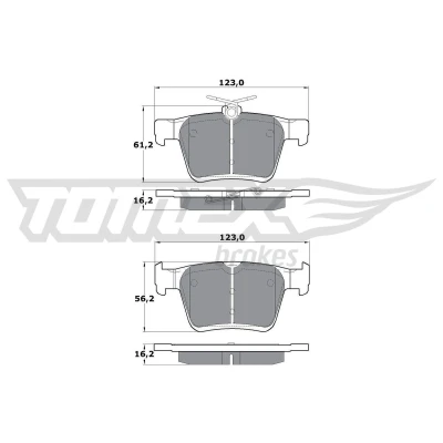 Abbildung von TOMEX brakes TX 17 05 Bremsbelagsatz Hinterachse VOLKSWAGEN: Golf 7 Schrägheck, Variant, Passat B8 SEAT: Leon III ST