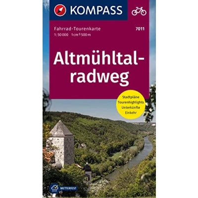 Abbildung von KOMPASS Fahrrad Tourenkarte Altmühltalradweg 1:50.000: Leporello Karte, reiß und wetterfest